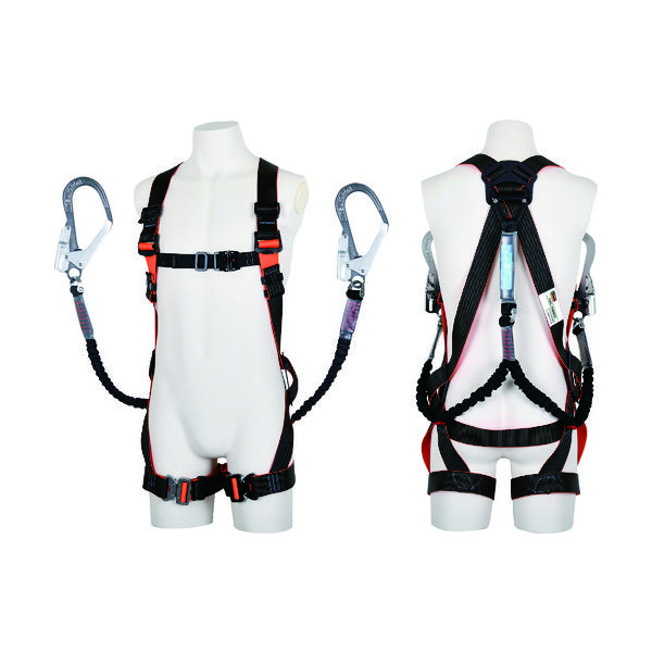 トラスコ中山 TRUSCO フルハーネス 伸縮性ランヤード2本セット サイズL TFHWR-L 1本 171-7466（直送品）