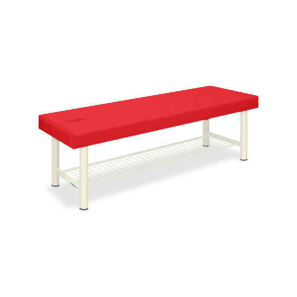 高田ベッド製作所 有孔外脚DXベッドー8 幅70×長さ180×高さ55cm レッド TB-1034U 1個 61-3486-91（直送品）