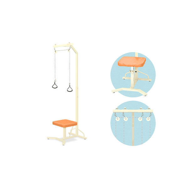 高田ベッド製作所 M型上肢運動台 幅66×奥行68×高さ228cm オレンジ TB-888 1個 61-3501-49（直送品）