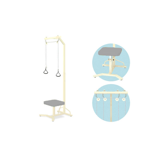 高田ベッド製作所 M型上肢運動台 幅66×奥行68×高さ228cm グレー TB-888 1個 61-3501-48（直送品）