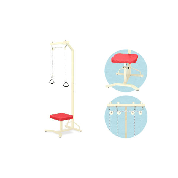 高田ベッド製作所 M型上肢運動台 幅66×奥行68×高さ228cm レッド TB-888 1個 61-3501-57（直送品）