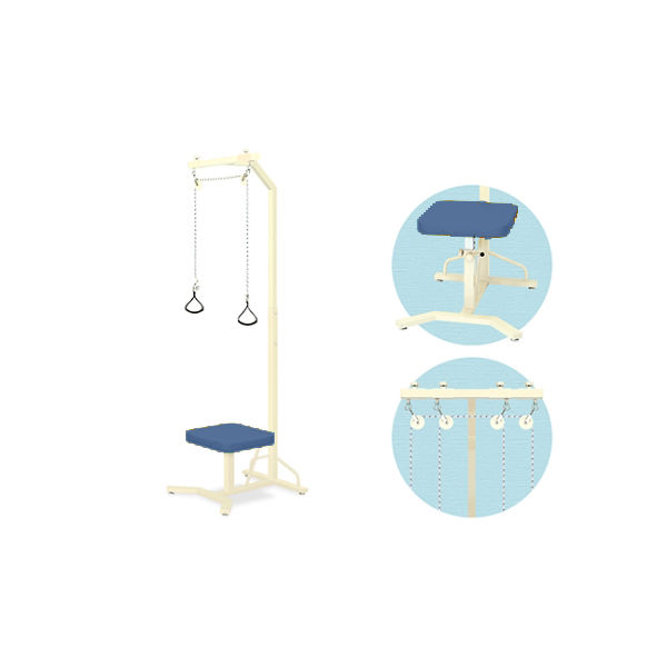 高田ベッド製作所 M型上肢運動台 幅66×奥行68×高さ228cm メディブルー TB-888 1個 61-3501-53（直送品）