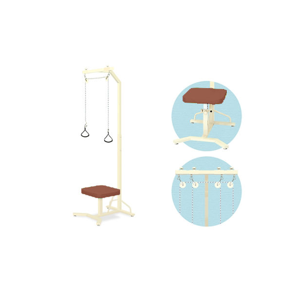 高田ベッド製作所 M型上肢運動台 幅66×奥行68×高さ228cm ライトブラウン TB-888 1個 61-3501-56（直送品）