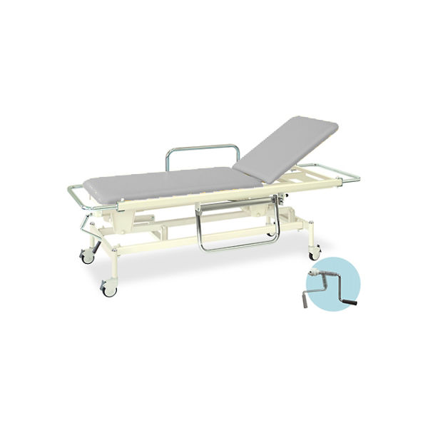 高田ベッド製作所 手動GSストレッチャー100 幅60×長さ200(座シート180)×高さ48~86cm グレー TB-626 1個（直送品）