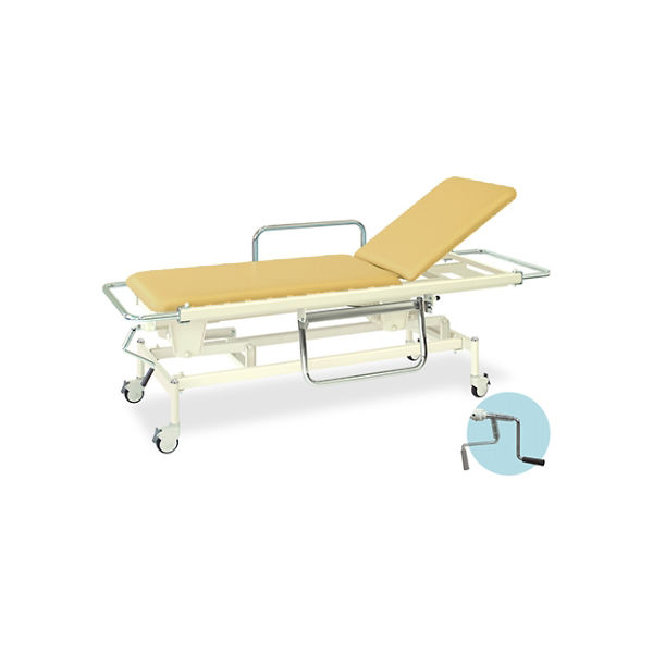 高田ベッド製作所 手動GSストレッチャー100 幅60×長さ200(座シート180)×高さ48~86cm アイボリー TB-626 1個（直送品）