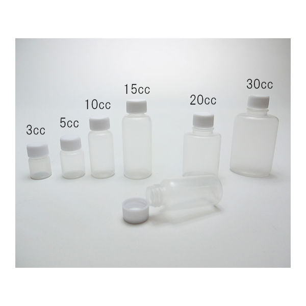 ケーエム化学 ミニサンプルボトル 3cc 白キャップ 11508 1箱(100個) 62-0875-46（直送品）