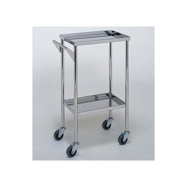 柏ステンレス工業 ステンレスワゴン 回診車 (静音仕様立上) 2段 600×450×800mm ステンレスワゴンMB-1612 1個（直送品）