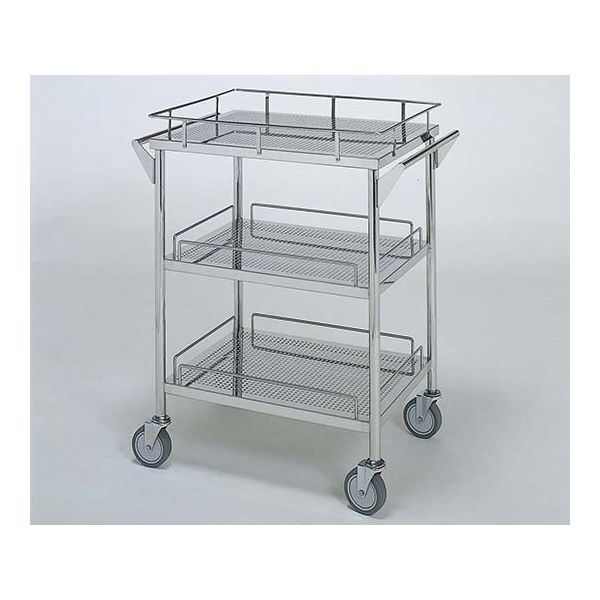 柏ステンレス工業 ステンレスワゴン 回診車L ステンレスワゴン 62-2714　ナビスカタログ