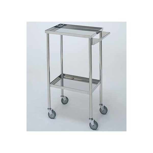 柏ステンレス工業 ステンレスワゴン 回診車S (立上) 2段 ステンレスワゴンMB-2W-S 1個 62-2714-61（直送品）