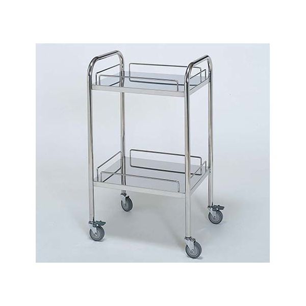 柏ステンレス工業 ステンレスワゴン アーチ型回診車M (枠付) 2段 ステンレスワゴンMB-2UG-M 1個 62-2714-72（直送品）