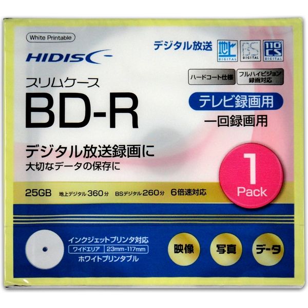 磁気研究所 HIDISC BD-R 録画用 6倍速 スリムケース1枚 HDBDR130RP1SC
