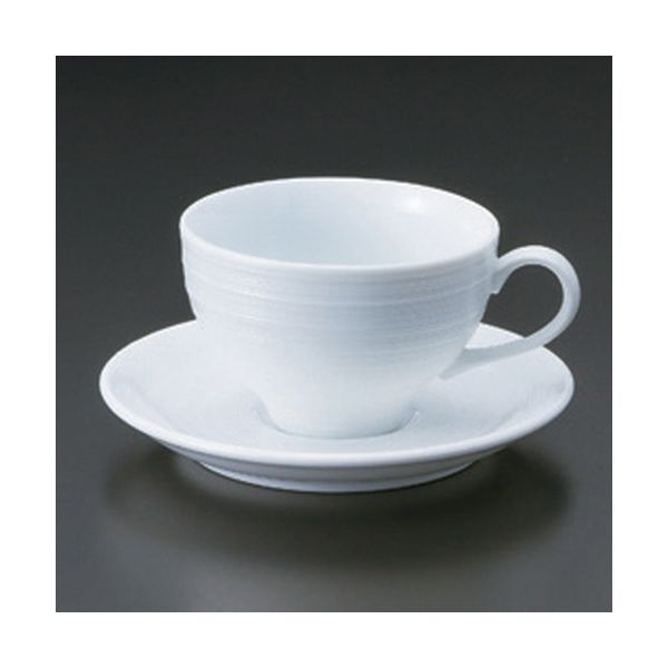 アースモス 美濃焼 カップ＆ソーサー 白磁ビスクコーヒーC/S [215cc] （2個入）（直送品）