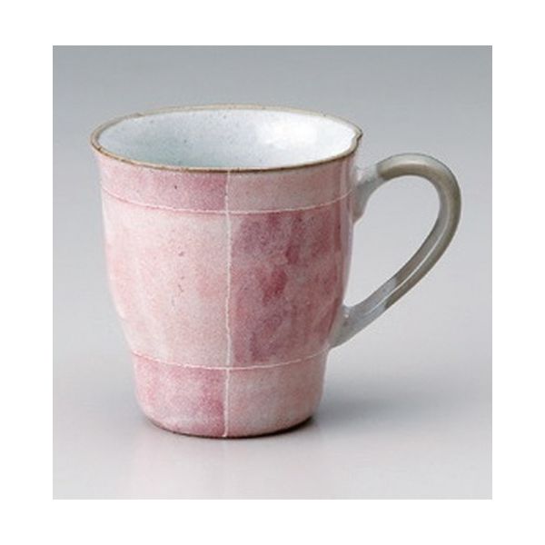 アースモス 美濃焼 マグカップ ピンク色十草マグ [280cc] （3個入）（直送品）