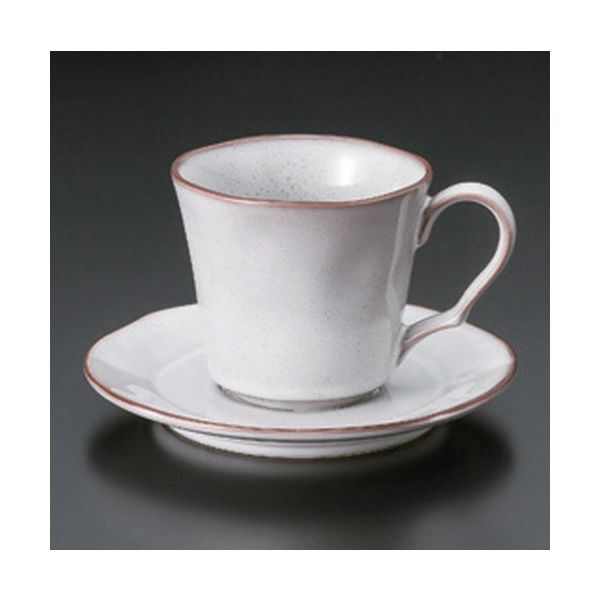 アースモス 美濃焼 カップ＆ソーサー ラフェルム スモークホワイトコーヒーC/S [195cc] （3個入）（直送品）