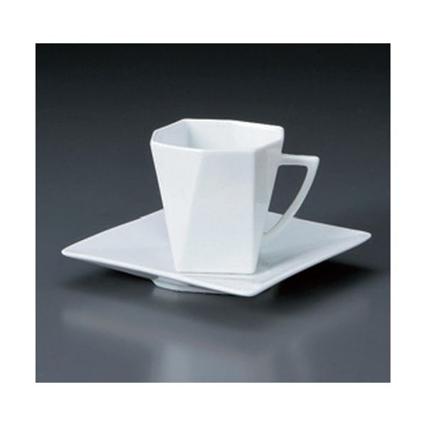アースモス 美濃焼 カップ＆ソーサー 白磁折り紙コーヒーC/S（YUW） [180cc] （2個入）（直送品）