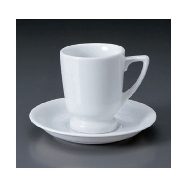 アースモス 美濃焼 カップ＆ソーサー 白高台コーヒーC/S [200cc] （3個入）（直送品）