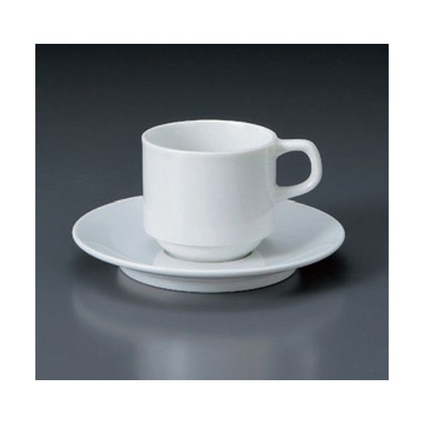 アースモス 美濃焼 カップ＆ソーサー パールスタックコーヒー碗皿 [180cc] （6個入）（直送品）