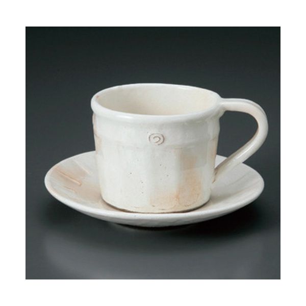 アースモス 美濃焼 和風コーヒーカップ 粉引紋切立コーヒー碗 C/S [240cc] （1個入）（直送品）
