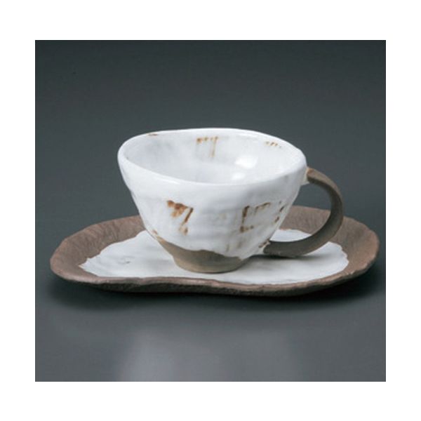 アースモス 美濃焼 和風コーヒーカップ 白志野コーヒーC/S [175cc] （2個入）（直送品）