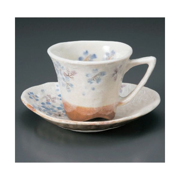 アースモス 美濃焼 和風コーヒーカップ 平安桜コーヒーC/S（青） [170cc] （2個入）（直送品）