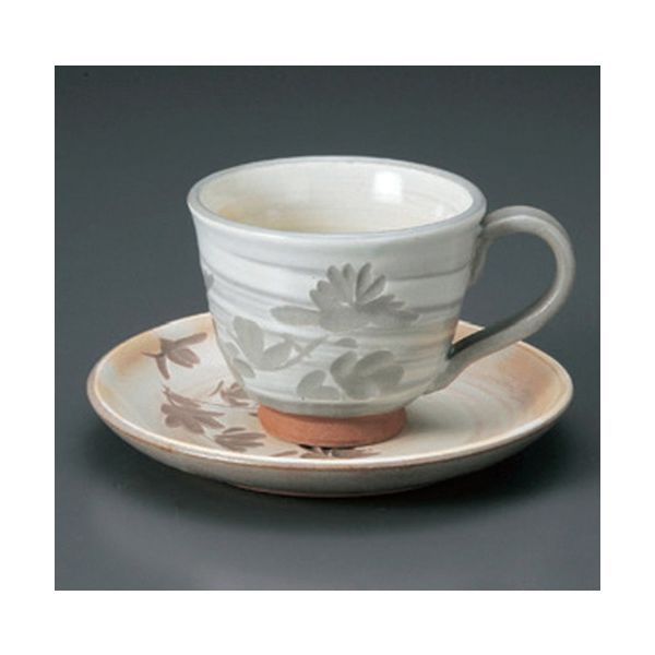 アースモス 美濃焼 和風コーヒーカップ 古萩彫蘭コーヒーC/S [180cc] （2個入）（直送品）