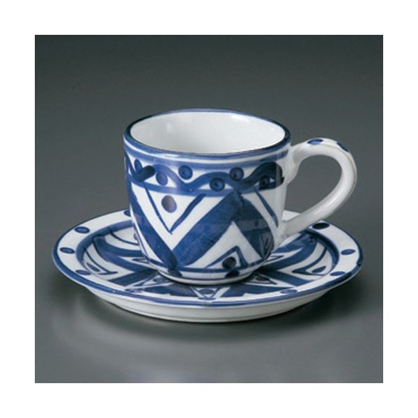 アースモス 美濃焼 和風コーヒーカップ 古代マジョリカコーヒー碗皿 [240cc] （2個入）（直送品）