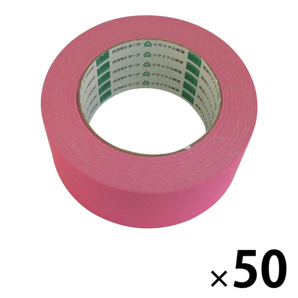 【新品】（まとめ）オカモト クラフトテープ 環境思い カラーNo.224WC 50mm×50m ピンク 1巻【×10セット】