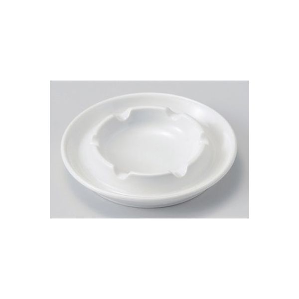 アースモス美濃焼灰皿 フジ山白4.0灰皿 （9個入）（直送品）