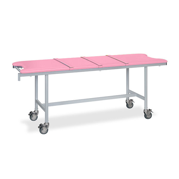 高田ベッド製作所 アルミストレッチャー100(ベルト付き) 幅60×長さ180×高さ75cm ピンク TB-1351 1個（直送品）