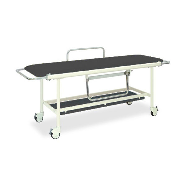 高田ベッド製作所 ストレッチャー100 幅60×長さ200(座シート180)×高さ90cm 黒 TB-623 1台 62-8705-74（直送品）