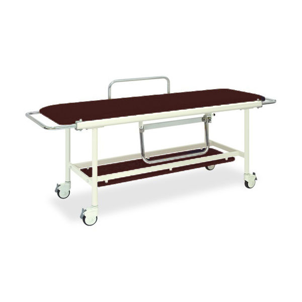 高田ベッド製作所 ストレッチャー100 幅60×長さ200(座シート180)×高さ90cm 茶 TB-623 1台 62-8705-75（直送品）