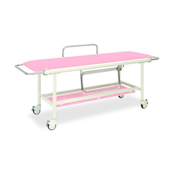 高田ベッド製作所 ストレッチャー100 幅60×長さ200(座シート180)×高さ90cm ピンク TB-623 1台 62-8705-78（直送品）