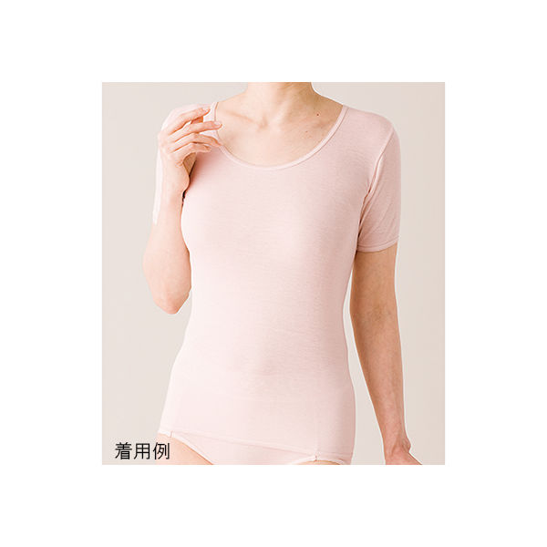 ハヤシ・ニット 薄手インナー 婦人半袖ランジュ 1枚入 M ミストピンク 3342 1枚 62-2992-06（直送品）