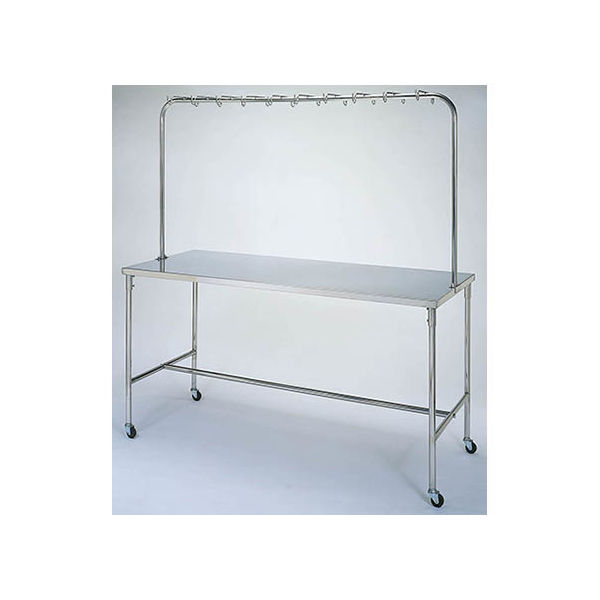 柏ステンレス工業 点滴処置台 1200×600×800(1600)mm テンテキショチダイMD-F12 1個 62-2715-22（直送品）