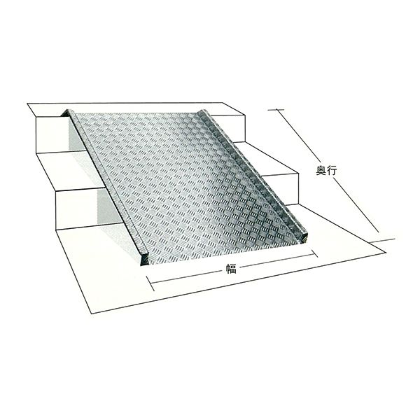 ミスギ 歩行者・台車・車椅子用 アルミスロープ 200mm段差まで RA200 1個 62-8554-15（直送品）