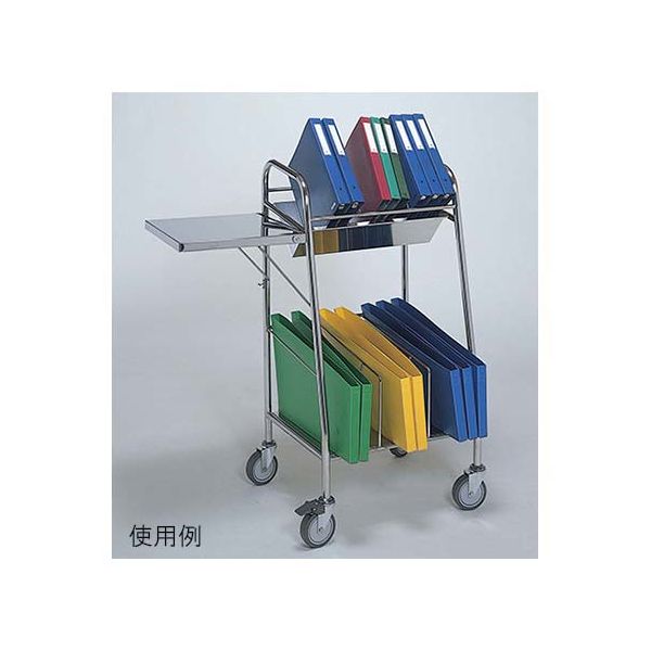 柏ステンレス工業 カルテフィルムワゴン　（１５冊用／段）　折りたたみ カルテフィルムワゴンMK-F15 62-2715-56 ナビスカタログ（直送品）