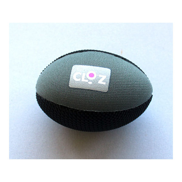 ヘルメット潜水 クロッツ やわらか健康ボール ラグビー型 ブラック×グレー 10個入 HC-036 1ケース(10個) 61-9950-77（直送品）