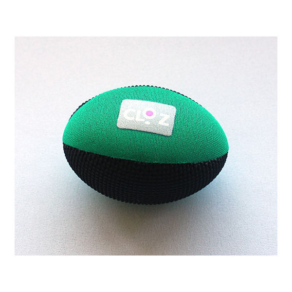 ヘルメット潜水 クロッツ やわらか健康ボール ラグビー型 ブラック×グリーン 10個入 HC-036 1ケース(10個)（直送品）