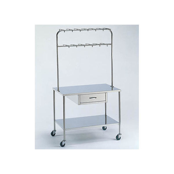 柏ステンレス工業 点滴処置台 引出1個付 2段 テンテキショチダイMD-T1 1個 62-2715-31（直送品）