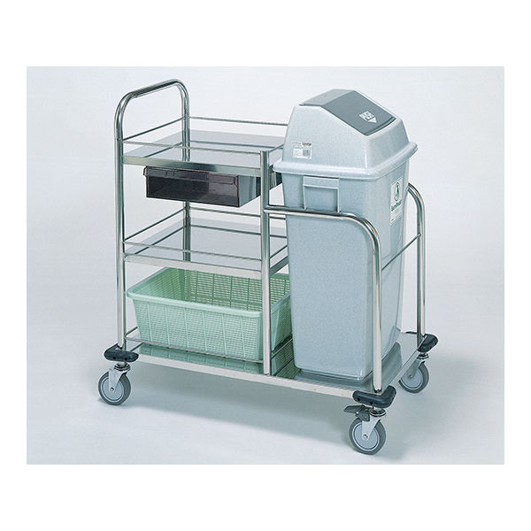 柏ステンレス工業 オムツ交換車 （枠付） クリア引出 オムツコウカングルマMF-C1 62-2715　ナビスカタログ