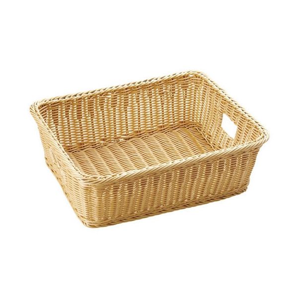 萬洋 樹脂脱衣かご手付アイボリー 中 62-6297-57 1個（直送品）