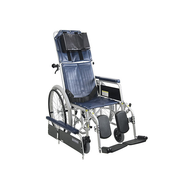カワムラサイクル フルリクライニング車いす (前座高47cm/全幅64cm) エコネイビー RR42-N No.91 1個（直送品）