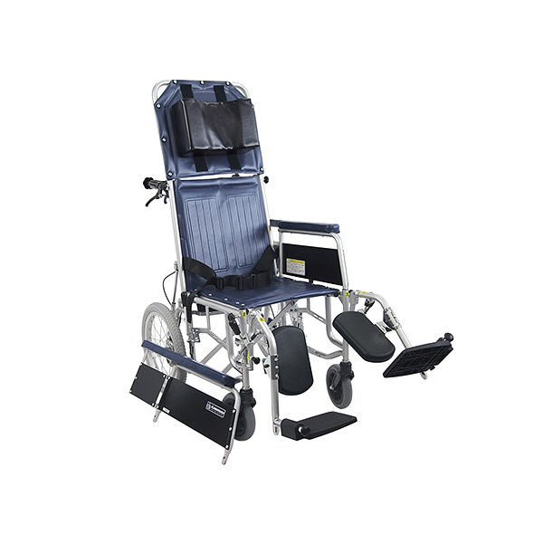 カワムラサイクル フルリクライニング車いす (前座高47cm/全幅60cm) エコネイビー RR43-N No.91 1個（直送品）