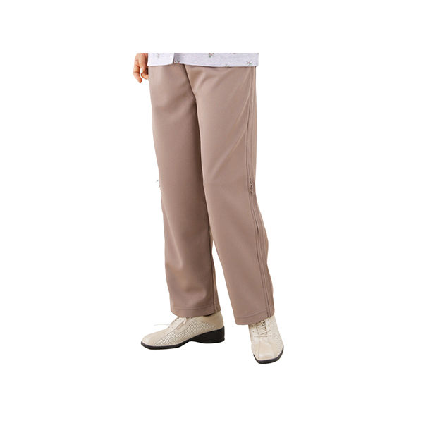ケアファッション 婦人脇全開ニットパンツ ベージュ M 39817-21 1枚 61-9683-61（直送品）