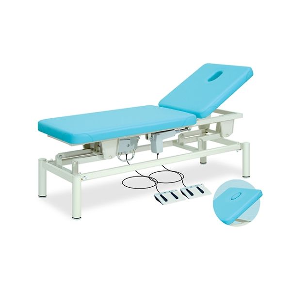 高田ベッド製作所 有孔フタ付2M電動 幅65×長さ180×高さ45~83cm ライトグリーン TB-186 1個 61-5969-66（直送品）