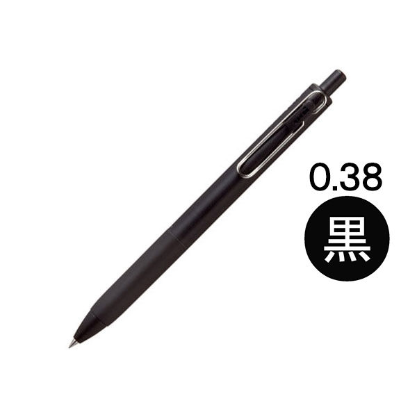 ゲルインクボールペン ユニボールワン 0.38ミリ 黒（黒軸） UMNS38BK.24 三菱鉛筆 uni ユニ