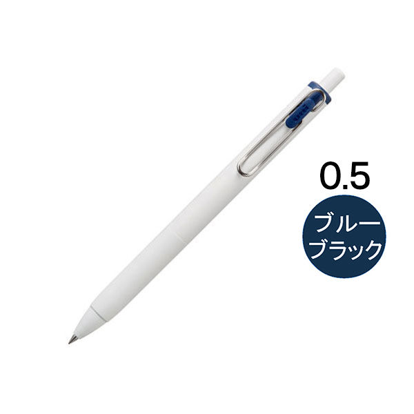 【新品】（まとめ）三菱鉛筆 ゲルインクボールペン ユニボール ワン 0.5mm ブルーブラック （軸色：オフホワイト） UMNS05.64 1セット（