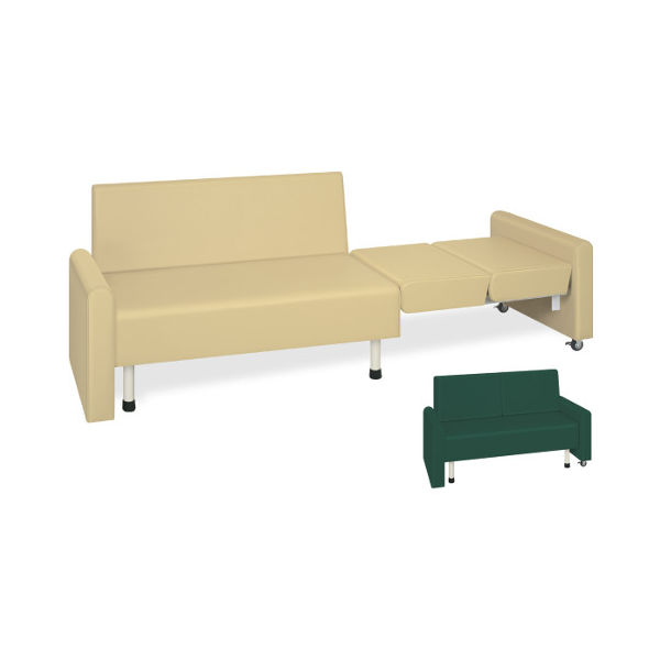 高田ベッド製作所 クランケット 座幅40(全幅65)×長さ122(全長180)×座高39(全高73)cm オレンジ TB-1410 1個（直送品）