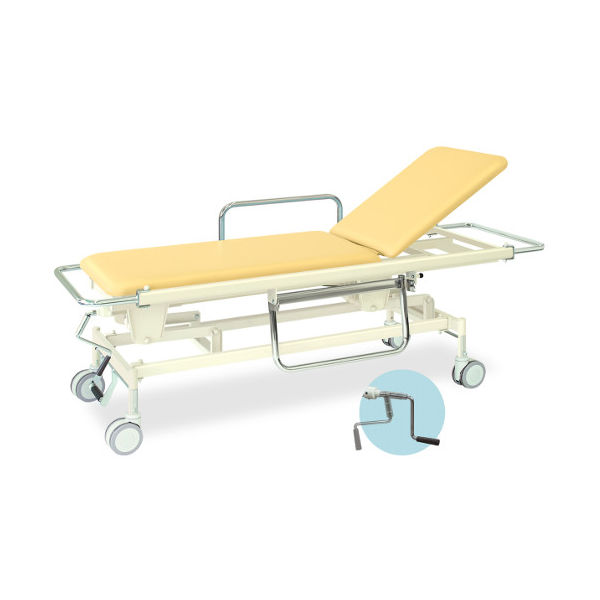 高田ベッド製作所 手動GSストレッチャー125 幅60×長さ200(座シート180)×高さ48~86cm アイボリー TB-628 1個（直送品）