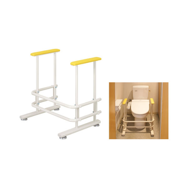 高田ベッド製作所 トイレ補助手すり 幅60(内寸49)×奥行46×高さ64cm イエロー TB-1426 1個 63-2700-63（直送品）
